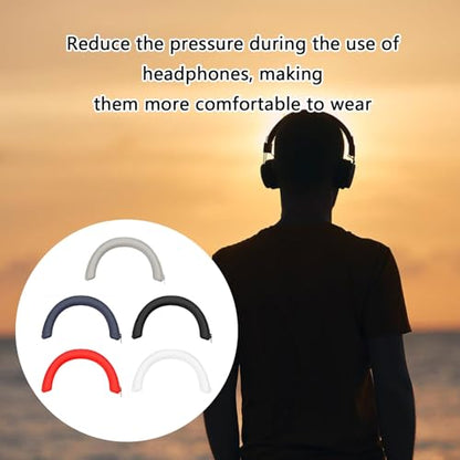 Silicone Headphones Headband Covers Replacement Headband Sleeve with Zippers for WH1000XM6 Headsets Silicone Headphone Cushion - color: Black