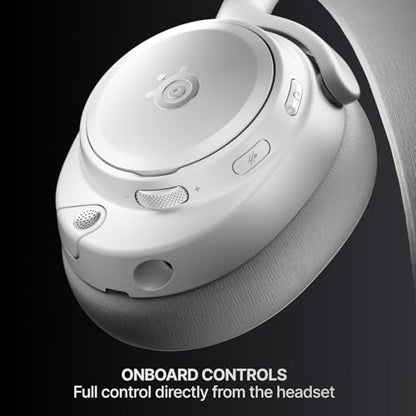 SteelSeries Arctis Nova Pro Omni - Hi-Res Wireless Gaming Headset, 96kHz/24bit, ANC, ClearCast Pro Mic, AI Noise Rejection, Mobile App, Mix 2.4GHz + BT, OmniPlay PC+PlayStation+Xbox - White - color: White