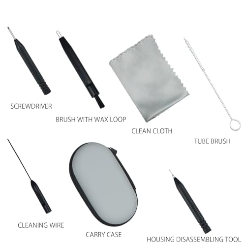 10 PCS Hearing Aid Cleaning Kits Hearing Amplifier Brush Tools Earbuds Headphones Airpods Cleaner Brush Kits with Case - color: Black&white