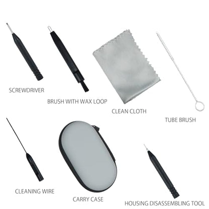 10 PCS Hearing Aid Cleaning Kits Hearing Amplifier Brush Tools Earbuds Headphones Airpods Cleaner Brush Kits with Case - color: Black&white