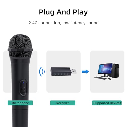 Mcbazel 2 Pack Wireless USB Gaming Microphone Compatible with Xbox Series X/S, PS5, Switch OLED, NS Switch/Switch2, PC, PS4, PS3, PS2, Xbox One X/S, Xbox One, Xbox 360, Wii - size: 2 Pack
