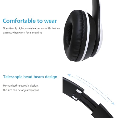 Upgraded Hybrid Noise Cancelling Headphones Over Ear with Transparent Modes Wireless Bluetooth with Mic Soft-Earpads Hi-Fi Audio Deep Bass Comfortable Fit Long Playtime for Home Office Travel Black