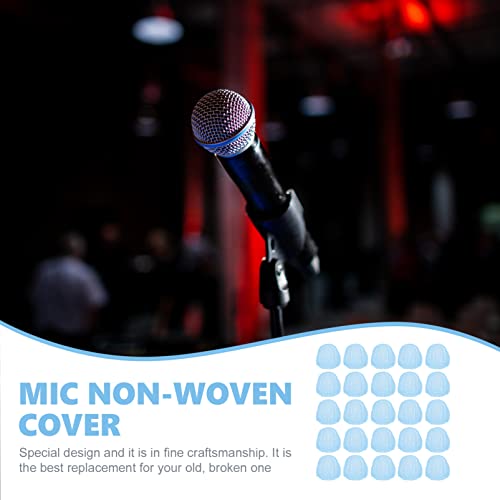 Vaguelly 200pcs Disposable Microphone Non-woven Windscreen Mic Cover for Handheld Microphones Protects Dirt for Karaoke Stage