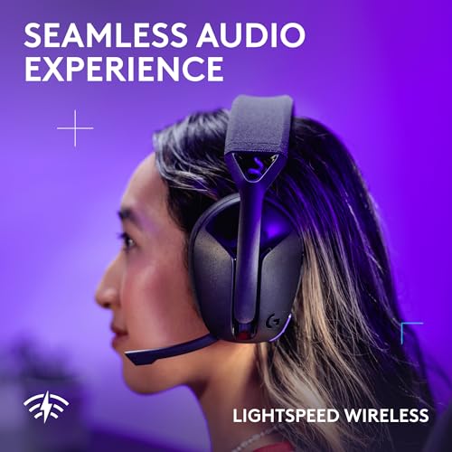 Logitech G321 Lightspeed Wireless Gaming Headset - Black | Dynamic Comfort and fit, 16 kHz Boom mic, 20+ hrs Battery, for PC - color: Black