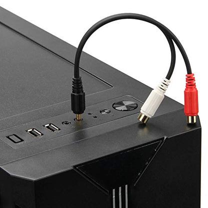 AHIER 3.5mm Male to RCA 2 Female Adapter Audio, Gold 1/8 Stereo Mini Jack | 20cm, Adapter