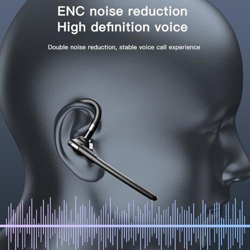 Wireless Single Earpiece, Bluetooth 5.4 Headset, ENC Noise Canceling Business Earpiece with Charging Case, 6H Talk Time & Auto Pairing, Ideal for Driving & Office