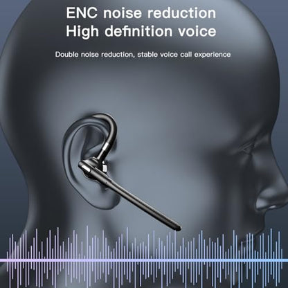 Wireless Single Earpiece, Bluetooth 5.4 Headset, ENC Noise Canceling Business Earpiece with Charging Case, 6H Talk Time & Auto Pairing, Ideal for Driving & Office