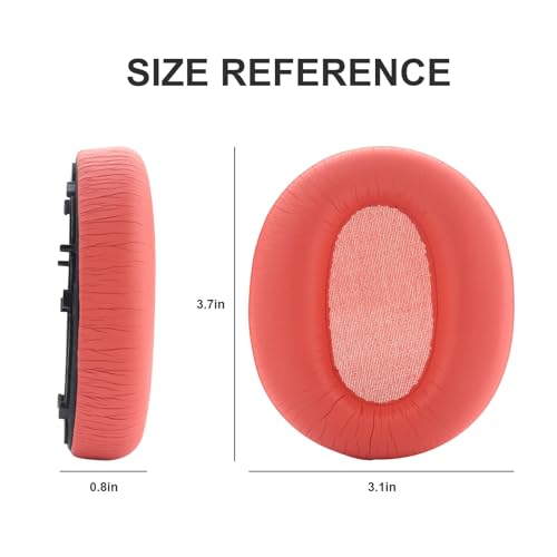 W820NB Ear Pads Replacement Ear Pads Cushions Compatible with Edifier W820NB Headphone Softer Protein Leather Earmuffs Memory Foam Earpads Ear Cups Cover Repair Parts (Red) - color: Red