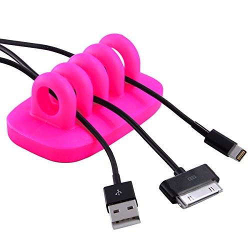 Cable Clip Holder Weighted Desktop Cord Management Fixture (Pink) - color: Pink
