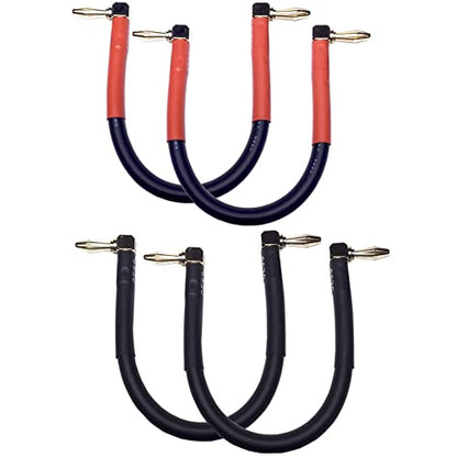 CNCESS CESS-138-6i Right Angle Banana Plug Jumper Cable, Speaker Jumpers, (90 to 90, 6-INCH) - style: 90 to 90, 6-INCH