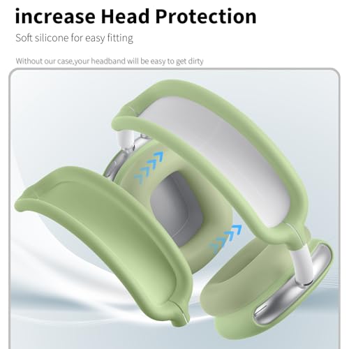 Maxjoy for AirPods Max Case, Soft Silicone Ear Cups & Headband Cover, Anti-Scratch Protective Accessories, Light Green - color: Light Green