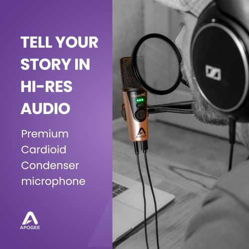 Apogee Hype Mic - USB Microphone with Analog Compression for Capturing Vocals and Instruments, Streaming, Podcasting, and Gaming - style: Hype Mic