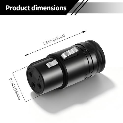 XLR Right Angle Adapter 3 Pin 90 Degree Rotatable XLR Female Connector for DIY Microphone Audio Cable 4PCS - style: Kinweistex 3 Pin 90 Degree Rotatable XLR Female Connector
