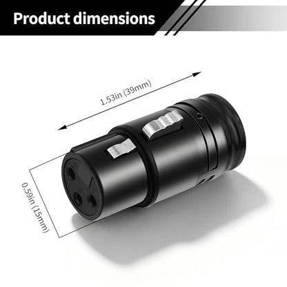 XLR Right Angle Adapter 3 Pin 90 Degree Rotatable XLR Female Connector for DIY Microphone Audio Cable 4PCS - style: Kinweistex 3 Pin 90 Degree Rotatable XLR Female Connector
