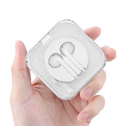 pzoz Earbuds Case Compatible for Apple iPhone/iPad/iPods EarPods, Earphones Cord Organizer Cover Wired Manager Holder Wrap Winder Mini Storage Carrying Cable Management (Earbuds)