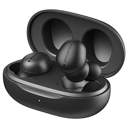 Phiaton PPU-TN0610BK01 BonoBuds Bluetooth Earbuds with Microphone and Charging Case, Digital Hybrid Active Noise Canceling, PPU-TN0610 (Space Black) - color: Black