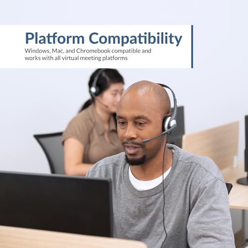 Cyber Acoustics AC-104 Mono Headset with Ambidextrous Boom Mic | Great for Classrooms, VoIP and Gaming, Ambidextrous Design, PC and Mac Compatible - style: Mono Headset