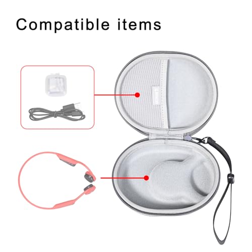 RLSOCO Carrying Case for SHOKZ New OpenRun Pro 2 Mini/OpenRun Mini/OpenRun ProMini Open-Ear Bone Conduction Sport Headphones (Case Only)