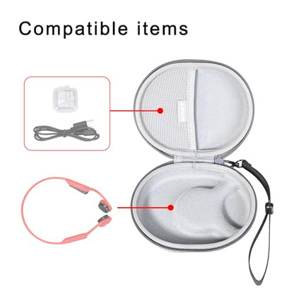 RLSOCO Carrying Case for SHOKZ New OpenRun Pro 2 Mini/OpenRun Mini/OpenRun ProMini Open-Ear Bone Conduction Sport Headphones (Case Only)