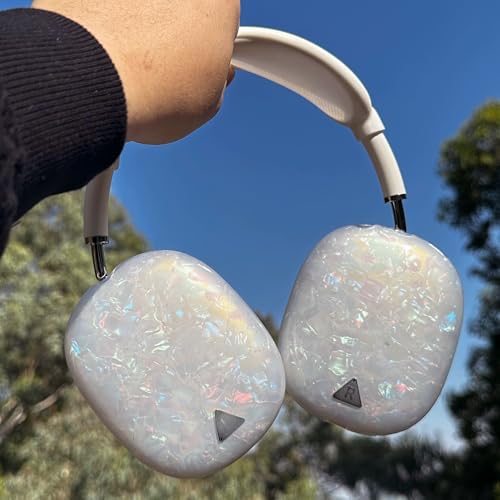 Case Cover for AirPods Max Headphone,Glitter Shell Pattern TPU Ear Cup Case,Silicone Ear Pad/Headband Protective Cover Accessories Compatible with Apple AirPods Max(2024/2020),Glitter Colourful Shell - color: Glitter Colourful Shell
