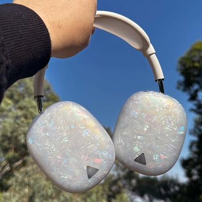 Case Cover for AirPods Max Headphone,Glitter Shell Pattern TPU Ear Cup Case,Silicone Ear Pad/Headband Protective Cover Accessories Compatible with Apple AirPods Max(2024/2020),Glitter Colourful Shell - color: Glitter Colourful Shell