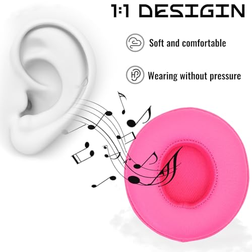 Headphone Replacement Ear Pad Cover Compatible with Beats by Dre Solo3 Solo2 Wired Wireless Headphones Protein Leather Memory Foam Headphone Cushion Ear Muffs-Twilight Red - color: Twilight Red