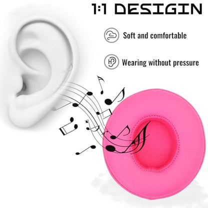 Headphone Replacement Ear Pad Cover Compatible with Beats by Dre Solo3 Solo2 Wired Wireless Headphones Protein Leather Memory Foam Headphone Cushion Ear Muffs-Twilight Red - color: Twilight Red