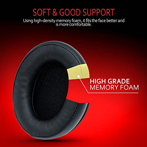 Replacement Earpads for HyperX Cloud 2, Hyper X Cloud Parts for HyperX ALPHA/1/2/WIRELESS/ALPHA S/CORE/Stinger/Flight/Mix, Soft Leather & Memory Foam - style: Leather