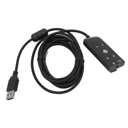 VBESTLIFE USB Sound Card, 7.1 Virtual Surround Audio Adapter with Headphone & Microphone Jacks for PC Gaming, USB to 3.5mm DAC for Esports FPS, External Sound Card with LED Indicator
