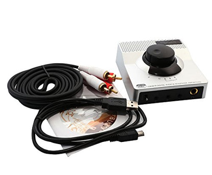 Syba USB 24 Bit 96 KHz DAC Digital to Analog Headphone Amplifier 2 Stage EQ Digital/Coaxial Output and RCA Output (SD-DAC63057) - style: Solid State Amp