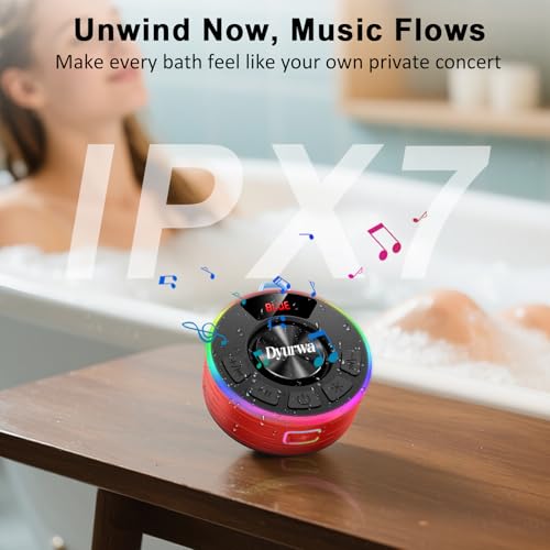 Shower Bluetooth Speaker, Portable Shower Speaker - color: B-Red