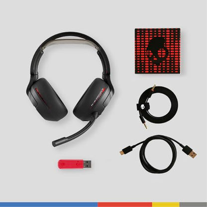 Skullcandy Crusher PLYR 720 Wireless Gaming Headset - Digi-Black | THX Spatial Audio, Multi-Sensory Crusher Bass, Removable Microphone, PC, PlayStation, Nintendo, Multi-Platform, Open-Back - color: Digi-Black