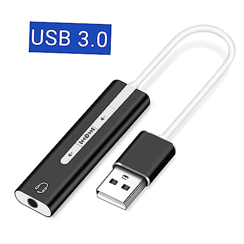 Hemoton Built Sound Card USB Surround Sound Microphone Earphone for Easy Volume