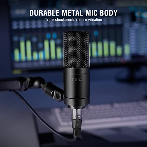 FIFINE K669C XLR Condenser Microphone for Recording, Podcast | Cardioid Studio Mic for Voice-Over, Streaming, Vocals, Compatible with Audio Mixer/Audio Interface