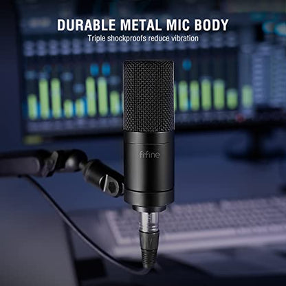 FIFINE K669C XLR Condenser Microphone for Recording, Podcast | Cardioid Studio Mic for Voice-Over, Streaming, Vocals, Compatible with Audio Mixer/Audio Interface
