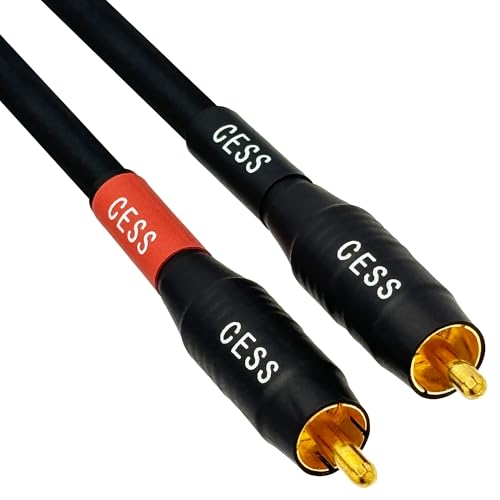 CNCESS CESS-075-2f Heavy Duty Waterproof RCA Cable, Phono Male to Male (2 FT) - size: 2 FT
