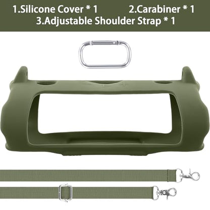 khanka Silicone Case for JBL Charge 6 Waterproof Speaker,Military Green | EVA Hard Shell, Carabiner Clip Attachment, Travel-Ready Portable Storage, Impact Resistant Protection, Secure Custom Fit - color: Military Green