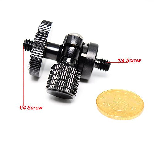 Koolehaoda Mini Ballhead Camera Tripod Ball Head Mount with 1/4" to1/4 Screw Connector | Compact Camera Tripod Ballhead, 360° Swivel, for DSLR Mirrorless Camera Monitor Flash Light, Lightweight Aluminum - size: 1/4 to 1/4 Connector