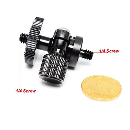 Koolehaoda Mini Ballhead Camera Tripod Ball Head Mount with 1/4" to1/4 Screw Connector | Compact Camera Tripod Ballhead, 360° Swivel, for DSLR Mirrorless Camera Monitor Flash Light, Lightweight Aluminum - size: 1/4 to 1/4 Connector