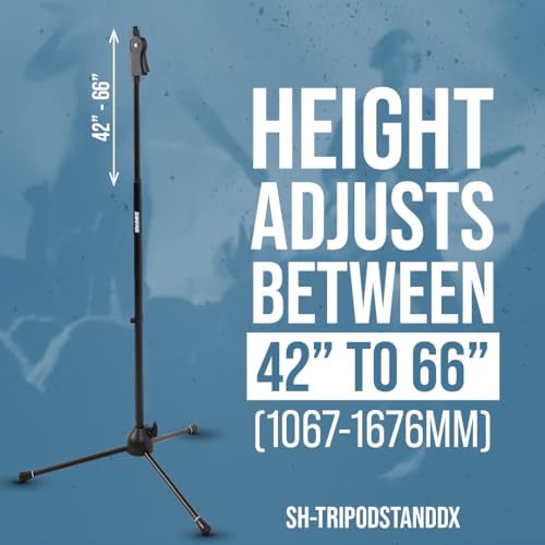 Shure by Gator Deluxe Tripod Mic Stand with Pistol Grip One-Handed Clutch; (SH-TRIPODSTANDDX) - style: Deluxe Clutch