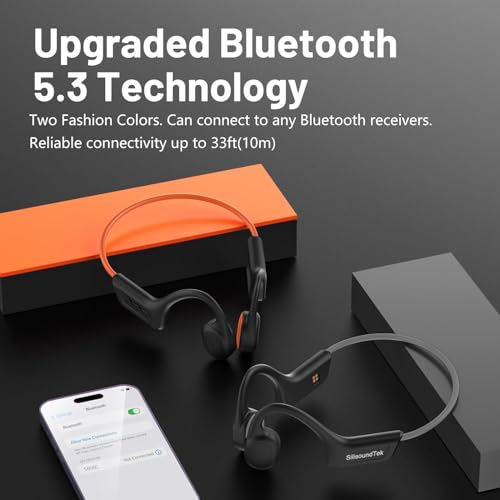 Bone Conduction Headphones,IPX7 Waterproof Wireless Bone Headphones,Open Ear Headphones Bluetooth 5.3 Built-in Mic,10H Playtime for Running,Cycling,Hiking,Gym,Workout. - color: Gray