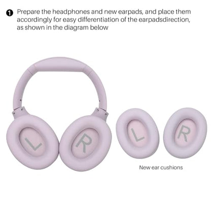TOZO HT2 Replacement Earpads Cushion, Softer Protein Leather Ear Cover Waterproof for Comfortable Fit with Dustproof Mesh, Sound-Isolation Foam Purple - color: Purple