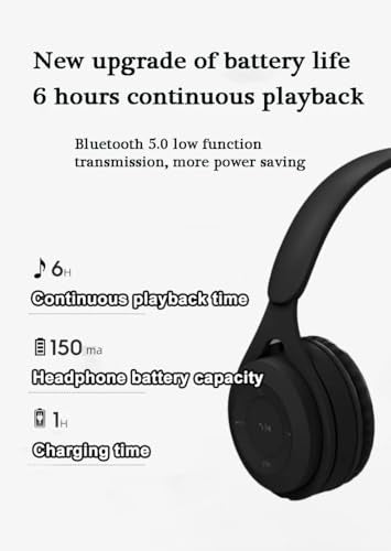 Upgraded Hybrid Noise Cancelling Headphones with Transparent Modes Wireless Bluetooth with Mic Deep Bass Soft-Earpads Hi-Fi Audio Comfortable Fit Long Playtime for Home Office Travel Over Ear Black