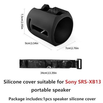 Silicone Cover for Sony Speaker,Travel Protective Silicone Case Cover for Sony SRS-XB13 Portable Bluetooth Speaker Sleeve Cover (Black)