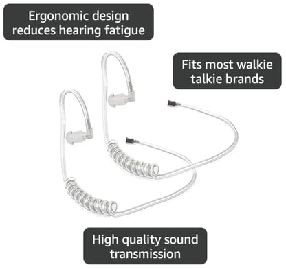 Remtise Replacement Acoustic Coil Tube for Two Way Radio Earpiece and Headset, Surgical Grade UV Resistant Acoustic Tube (Clear)