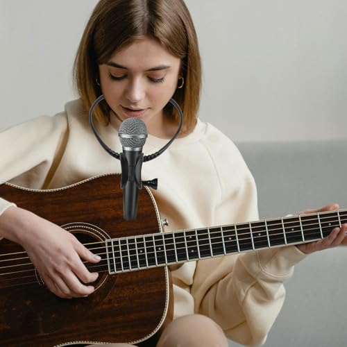 Sewroro Adjustable Microphone Neck Holder, Hands-free Neck Hanging Mic Rack - Portable Mic Stand For Singing, Hosting, Outdoor Live Streaming Size1