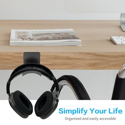 YAODHAOD Headset Hanger Holder Wall Mount, Sticky Headset Stand Holder Clip Under Desk for All Headphone/Controller (Black,Wall-Mounted) - color: Black, size: Wall-Mounted