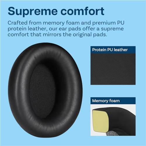 Ear Pads Replacement for Beats Studio Pro Wireless Noise Cancelling Headphones by MMOBIEL – Memory Foam and Protein PU Ear Pad Cushions – Noise Isolation Earpads Replacement – Black - color: Black