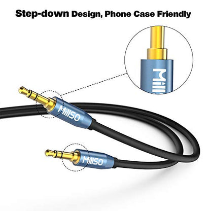 Audio Splitter Female to 2 Male 3.5mm TRS Audio Splitter Cable 8 FT | Sapphire Blue, Gold-Plated, 1/8 Female to 2-Male Aux Stereo Headphone Adapter Cable for Phone, PC, MP3, Earphone, Speaker - style: TRS Female Jack to 2 Male