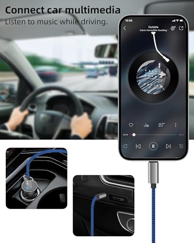 USB C Male to 3.5mm Audio USB Charging Male Cable(2in1) Stereo Sound AUX Cable iPhone 16 15 Pro Max Type C Car Auxiliary Adapter Compatible for Samsung S25 Android Earphone Charger Connector